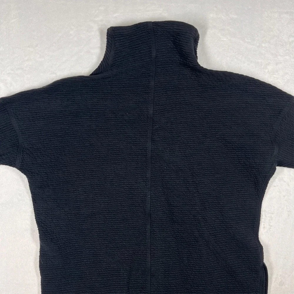 lululemon Call For Cozy Dress Womens 4 Black Textured Funnel Neck *Embroidered